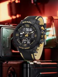 SMAEL | SMAEL Luxury Mens Outdoor Military Wristwatch 50M Waterproof LED Backlight Watch Men Shockproof Alarm Stopwatch Chronograph