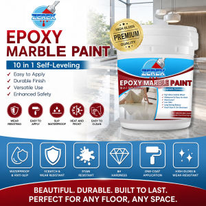 ZEREX Epoxy Colored Sand Paint Self-Leveling Epoxy Paint For Flooring Floor Paint For Cement Epoxy Flooring Paint With Tools Cement Floor Paint High Gloss Non-Slip Paint Imitation Marble Cement Imitating Marble Tiles Anti Slip And Wear Resistant Paint