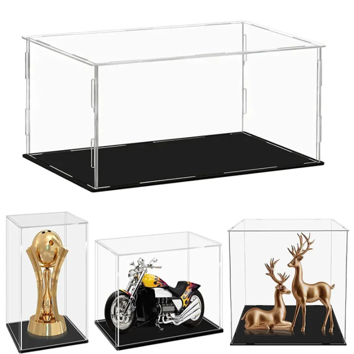 High Transparent Black Bottom Acrylic Display Box Assembly Toy Storage ...