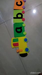 10 x 375 cm Hiasan Dinding Kereta Api Abjad A-Z Peraga Edukasi Paud TK Tema Kendaraan