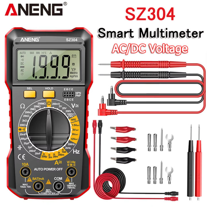ANENG SZ304 Smart Multimeter Digital AC/DC Voltmeter Ammeter Non ...