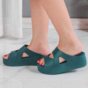 ส่งเร็วพิเศษ!** 🔥Margotu🔥รองเท้าแตะลิ่มของผู้หญิง ฤดูร้อนพื้นหนาใช้ในบ้านรองเท้าแตะและรองเท้าแตะกันลื่นหนาพิเศษ รองเท้าแตะลำลอง