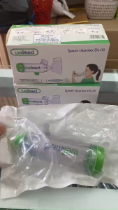 Dụng Cụ Hít Mũi Họng Hen Suyễn Wellmed DL-08 - Buồng Đệm Xông Khí Dung Chính Hãng