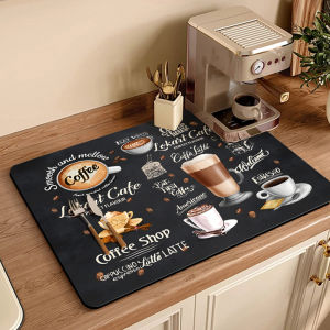 Nordic Style Diatom Ooze Kitchen Water Draining Pad Water Cushion Cutlery Bowl and Plates Placemat Control Water Cushion Desktop Teacup Mat Table Top Hydrophilic Pad Water Cushion