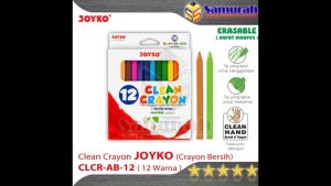 Clean Crayon CLCR AB 12 Colors / Krayon Bersih 12 Warna Dapat Dihapus / Erasable Crayon CLCR-AB-12
