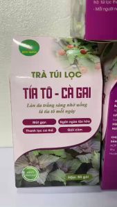 Trà tía tô (hộp 40 túi lọc) trà túi lọc tía tô Bảo Khang trắng da ngăn ngừa lão hóa hạ sốt cho người ho hen giảm cân