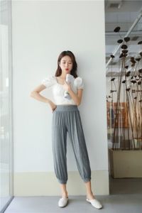 Quần Capri Modal Cỡ Lớn Mùa Hè Rộng Rãi Quần Tập Yoga Thể Thao Mỏng Chống Muỗi Quần Dài Đến Mắt Cá Chân Thường Ngày