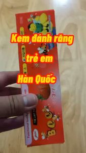 Kem đánh răng cho bé kem đánh răng trẻ em kem đánh răng Bee trọng lượng 90g xuất xứ Hàn Quốc có 3 hương dâu hương cam hương nho (bé nuốt an toàn)