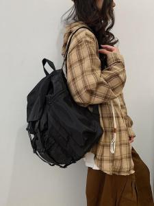 Trendy Large Capacity Outdoor Climbing Backpack Mens Japanese Style College Student Black Bookbag Dual Shoulder Outdoor Travel Bag