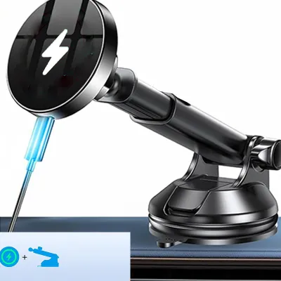 UYUXIO Strong Magnetic Wireless Car Charger 15W Fast Charge Dashboard Windshield Car Phone Holder for iPhone 16 15 14 Pro Max