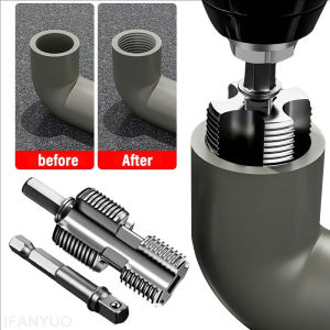 YESPERY 4/6-point Pvc Pipe Inner Hole Opener Electric Drill Hexagonal Universal Water Pipe Tapping Tools Internal Threader Kit