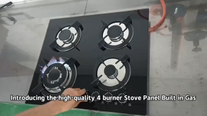 4-Burner Built-In Gas Cooktop Anti-Melt Metal Knobs Easy Clean High Heat Resistant Commercial Grade Portable Gas Stove
