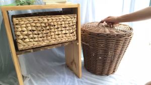 Giỏ Đựng Quần Áo Giả Mây Tre Có Nắp Smile Decor - Chất Liệu Cao Cấp Dễ Vệ Sinh Tương Thích Mọi Phòng