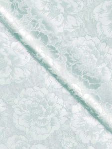 Vải Lụa Organics Màu Xanh Nhạt 6A Thêu Hoa Hoa Phong Cách Châu Âu Vải Lụa Dùng Cho Quần Áo Thủ Công DIY