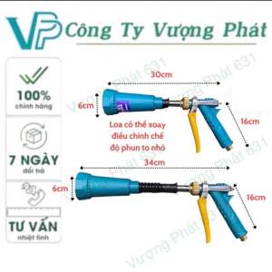 Súng xịt thuốc loa xanh 15 mét - 12 mét mặt béc sứ 1.5mm siêu bền dùng tưới cây phun thuốc sâu rửa xe