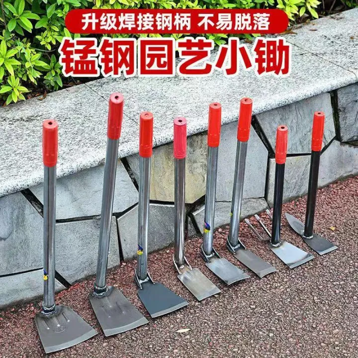 จอบขนาดเล็กสเตนเลสด้ามไม้สั้น สำหรับปลูกผักและกำจัดวัชพืช