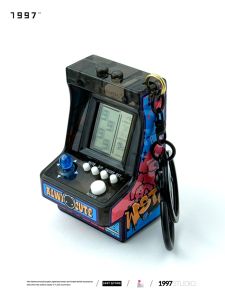 Creative Arcade Game Car Keychain Student Children Cartoon School Bag Pendant Small Gift Playable Street Machine Key Holder