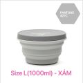 (HÌNH THẬT) SIZE L 1000ml TÔ / BÁT DU LỊCH GẤP GỌN SILICON THƯƠNG HIỆU m square Msquare. 