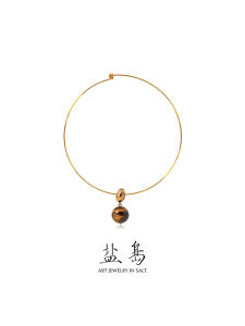 YANDAO | Auspicious Koi Tigers Eye Stone Gold Necklace