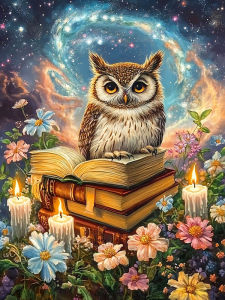 Huacan New Arrivals 2025 Diamond Painting Owl Book Diamond Mosaic Animal Flower Complete Kit Picture Of Rhinestones