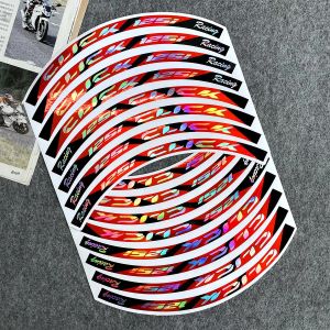 สําหรับ Honda Click 150i คลิก 125i คลิก 125 150 14 "เลเซอร์ Rainbow รถจักรยานยนต์ล้อ Hub สติกเกอร์มอเตอร์จักรยานอุปกรณ์เสริมขอบ Decals