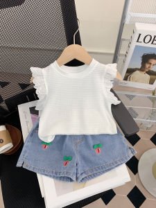 Girls Cotton T-Shirt Baby Summer Thin Short Sleeve Base Shirt Pure Color round Neck Toddler Kids Fashionable Base Layer Top