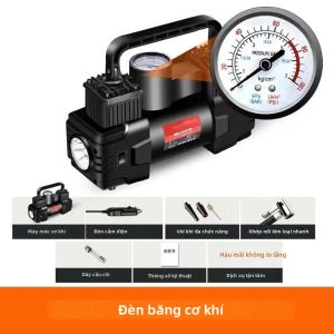 Máy Bơm Hơi Điện Mini 12V Hai Xi Lanh Siêu Bền Tích Hợp Đèn LED Dùng Cho Ô Tô Dụng Cụ Bơm Hơi Tự Động