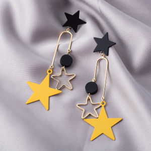 Elegant Long Star Earrings for Women Fashionable Geometric Dangle Drop Earrings Vintage Oversized Tassel Ear Jewelry Trendy