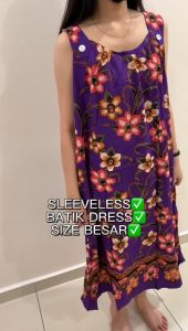 Baju Batik Dress Sleeveless/Baju Batik Wanita Size Besar/Batik Indonesia Aladdin/Women Batik Dress Nighty Pajamas