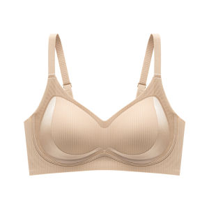 MiiOW | เสื้อชั้นในแบบไร้โครงเนื้อนุ่มสำหรับผู้หญิง MiiOW Catwoman เสื้อชั้นในทรงจับจีบ ทรงเอวกลาง ด้านหลังเป็นรูปตัว S ไร้ตะเข็บ