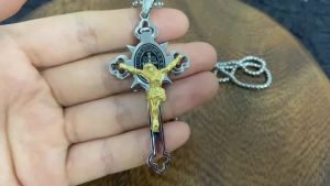 Vintage Christian Jesus Cross Pendant Necklace Mens Stainless Steel Religious Jesus Necklaces Prayer Baptism Jewelry Wholesale