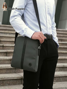 Hush Puppies Mens Casual Canvas Shoulder Bag Fashionable Diagonal Backpack Business Travel Soft Polyester Interior Zipper