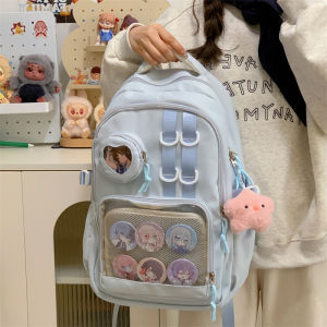 OUDENGPAI | Blue High Capacity Backpack For Junior High School Girls Ins Small Niche Beautiful Double Shoulder Bag Anime Bilibili Backpack