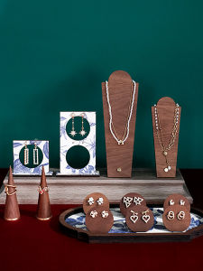 Retro Chinese Style Jewelry Display Stand Earring Necklace Ring Holder Cone Shape Fashion Accessories Showcase Photography Props