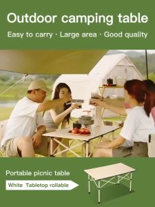 LOOGU Outdoor Portable Folding Table High Strength Aluminum Alloy Table Picnic Gathering Table Chair