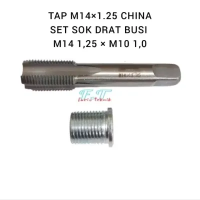 Tap M14×1.25 Set Sok Drat Bosh Drat Busi M14 1.25 × M10 1.0 Untuk Motot Bebek Matic grand supra jupiter vega mio smash shogun