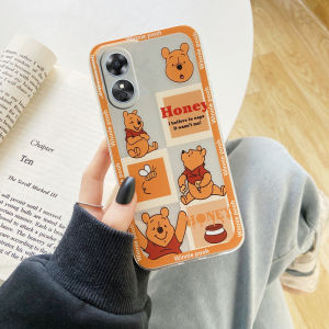 มาร์ทโฟนปลอก OPPO A17 A77S A57 A96 A76 4G A77 5G Reno 8 8Z 8Pro 7 7Z 7Pro TPU Softcase น่ารักน่ารักการ์ตูนหมีโทรศัพท์มือถือกรณีป้องกันกล้องฝาครอบ Reno8 Reno7 Z Pro