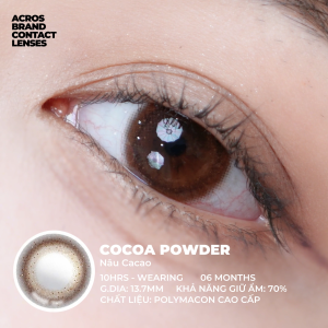 (HOẢ TỐC SG) Kính áp tròng màu Nâu Cacao Ombre CACOA POWDER ACROS – Lens dùng 6 tháng đeo 10h/ngày