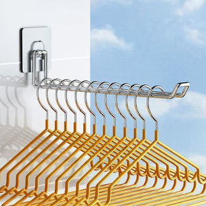Stainless Steel Hanger Organizer Stacker Balcony Wall Mounted Hanger Holder Multi-functional Hook