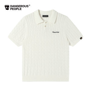 Dangerous People Short Sleeve Knitted Polo Shirt Simple Stylish Cotton T-Shirt Youth Fashion Shoulder Width Regular Fit Summer Top
