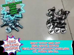 BAUT COVER TUTUP BAK DEPAN  CVT HONDA BEAT VARIO DAN BISA UNTUK MOTOR ADV GENIO SCOOPY FORZA 250 6X18 HARGA 1 PCS