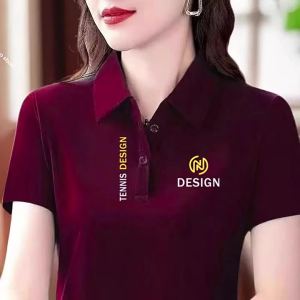 QIAOXIZI | Middle-aged Stylish Polo T-shirt Large Size Flattering