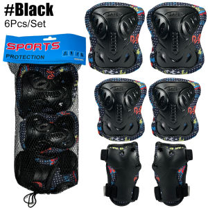 6 in 1 Kids Knee Pads and Elbow Pads with Wrist Guards Set - for Roller Skates Cycling BMX Bike Skateboard Inline Skating