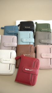 Baellerry Minimalist Grain Leather Multi-Card Holder Short Wallet For Women