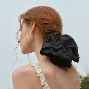 YINSANG | Luxurious Heavy Embroidery Lace Rose Silk Hair Tie