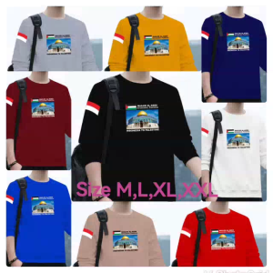 Bisa COD Sweater Keren Crewneck Elegan Kaos Pria Trendy Sweatshirt Kasual Sweter Cowok Baju Al Aqsa Palestine