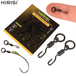 Hirisi AE008 20/40Pcs Carp Fishing Swivels Snaps Solid Ring Quick Change Connector Terminal Tackle Accessories for Coarse