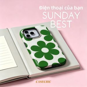 Potdemiel | Ốp Lưng Cứng Chống Sốc Họa Tiết Chấm Nhỏ Cho iPhone 17/16/15/14 Plus 13 Pro Max - Thiết Kế Hoa Chống Xước Chống Trượt