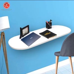 Meja Lipat Dinding 100x40cm Sisi Bulat Meja Belajar Tempel Dinding / Floating Desk Kamar Minimalis