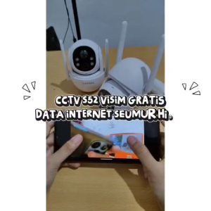 Teknobi Kamera CCTV S52 4G VSIM Tuya Camera Baterai Solar Wireless Outdoor Tanpa WiFi Ultra HD IP65